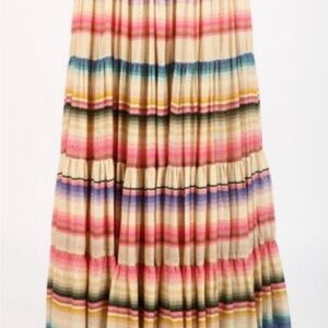 Mes Demoiselles Carmen Long Sand Skirt with Multicolour Stripes and Sequins 4